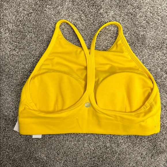 NWT lululemon Flow Y Wrap- Front High-Neck Bra. Size 8 B/C Cup. Maize Yellow - Picture 2 of 4